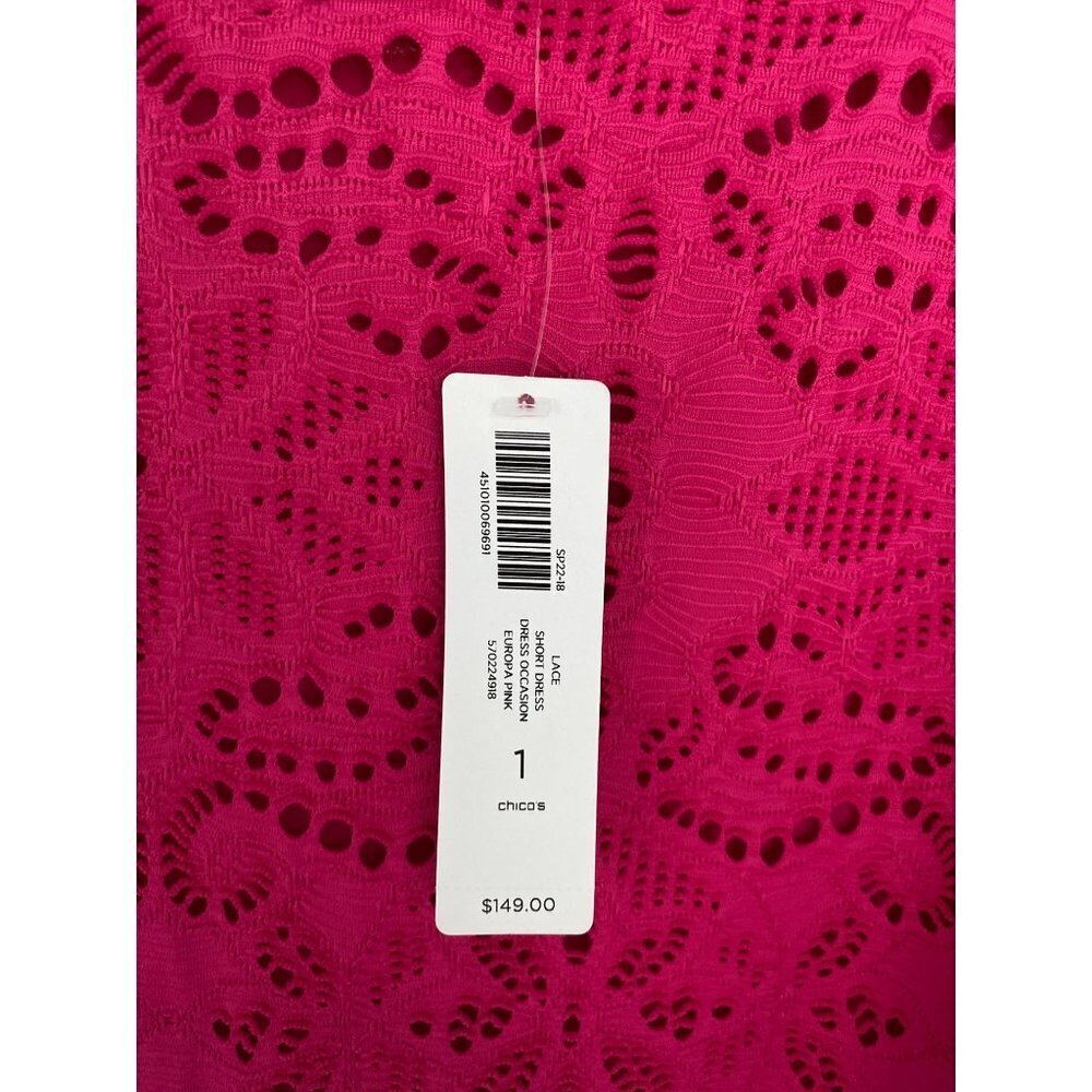 Chico's Womens Lace Special Occasion Dress Europa Pink Size 1 = 8 = Medium NWT - Picture 5 of 12